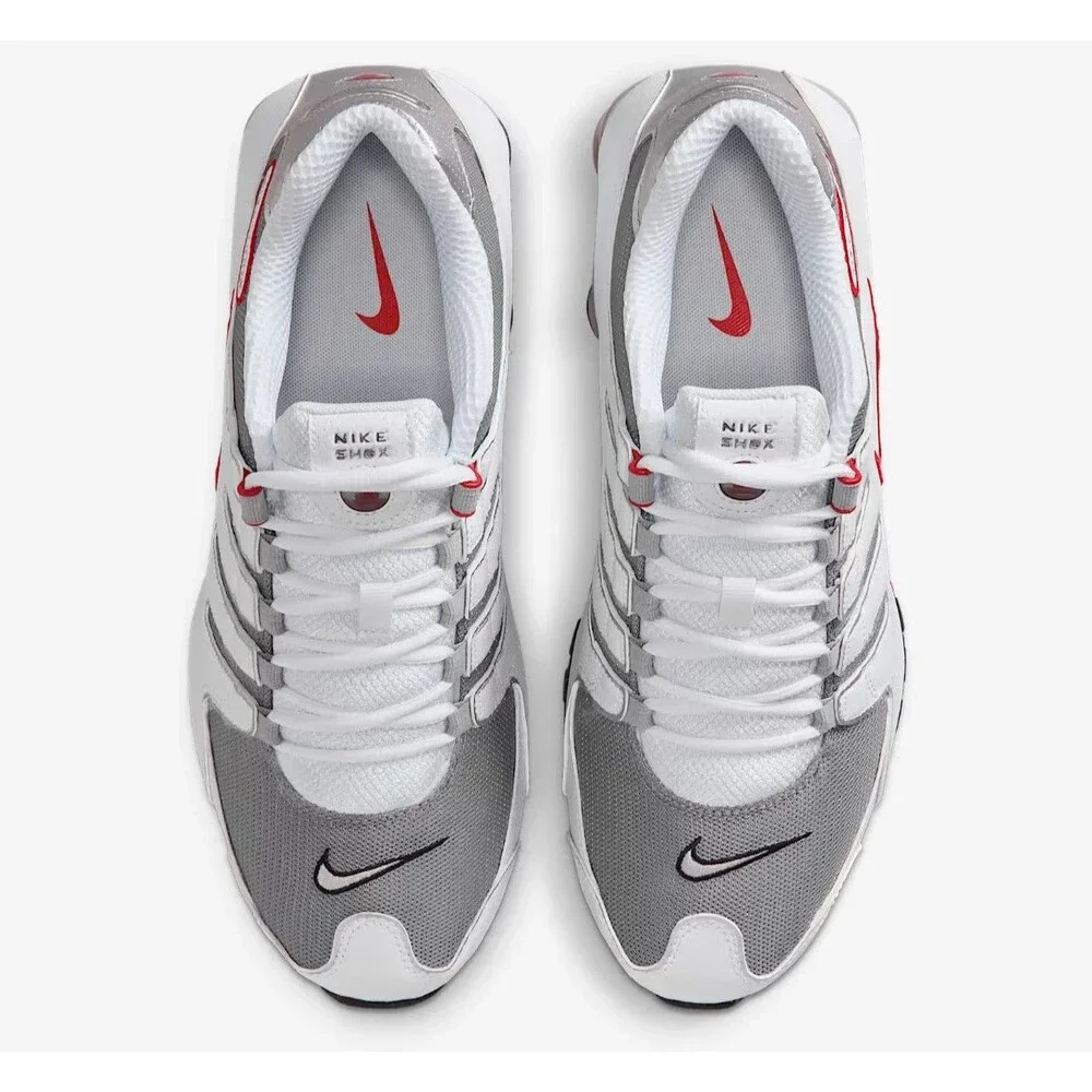 Nike Shox NZ Shoes White/Metallic Silver/Sport Red Men's Size 11 - (378341-104) - Picture 4 of 8